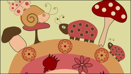 Cartoon illustration de fond 02 - vecteur matriel