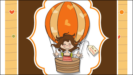 Carte fille mignonne 02 - matriel vecteur