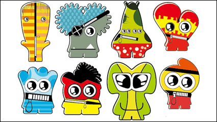 Cartoon Little Monsters 02 - matriel vecteur