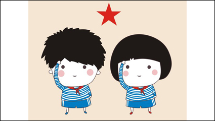 Cartoon vecteur matriel Jeunes Pionniers