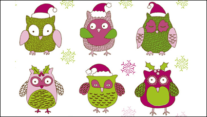 Noël de bande dessine modle de hibou 01 - matriel vecteur