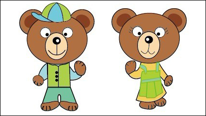 Dessin anim vecteur matriel ours mignon