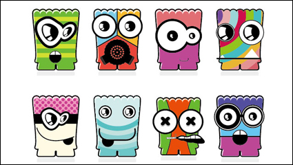 Cartoon Little Monsters 05 - matriel vecteur