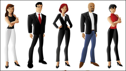 Personnages de dessins anims de 02 cols blancs - vecteur matriel