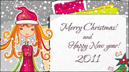 Noël image Fille de dessin anim - vecteur matriel