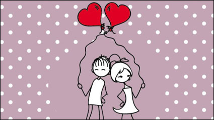 Line art illustration Valentine 02 - matriel vecteur