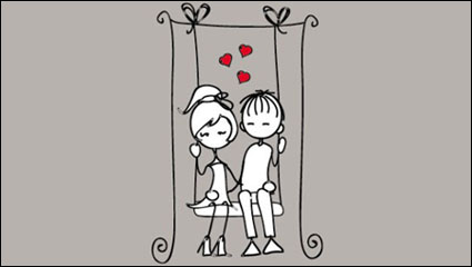 Line art illustration Valentine 05 - matriel vecteur