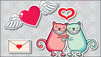 Jour dessin anim illustrateur Valentine 07 - matriel vecteur