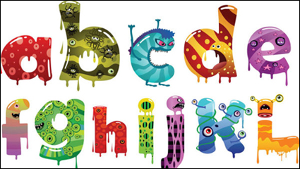 Alphabet de dessin anim - vecteur matriel