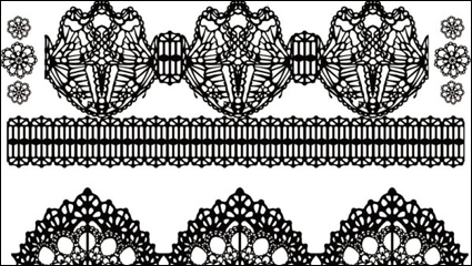 Noir et blanc motif floral 01 - matriel vecteur