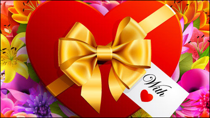 Valentine fond de fleurs 03 - matriel vecteur