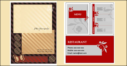 3 jeux de menus, comme la carte d