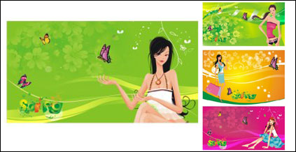 Supermarch shopping femmes vecteur tag matriel
