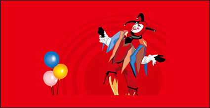 Ballons et clown vecteur matriel