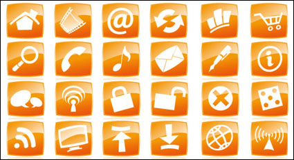 Orange page icônes vectorielles