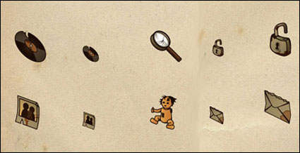Des piges, des crayons, des dtritus, des images, loupe