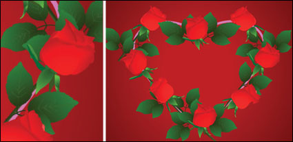Heart-forme matrielle vecteur Rose frontaliers