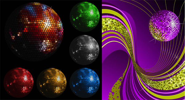 Disco boule de cristal matriel Vector