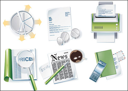 Crayons, des documents, des tlphones mobiles, loupe, montres