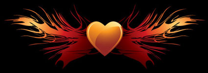 Heart-shaped ailes vecteur