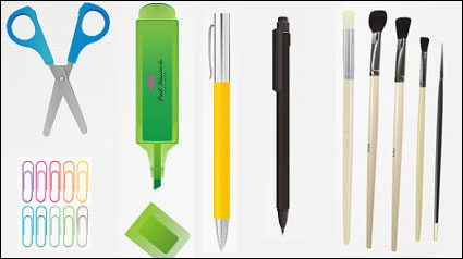 Crayon, stylo, crayon, taille-crayon, des ciseaux, stylo, le caoutchouc
