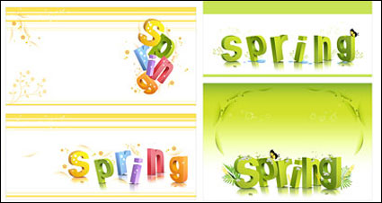 Printemps en trois dimensions caractre vectoriel alphabet pattern