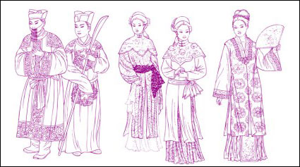 Chinois traditionnel costume Vector