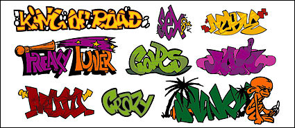 Graffitis polices style art, point 145 matriels Vector