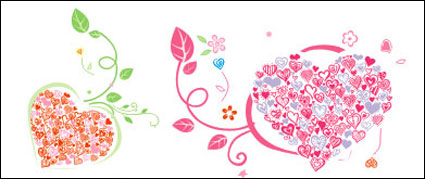 Heart-shaped vecteur des feuilles en dentelle
