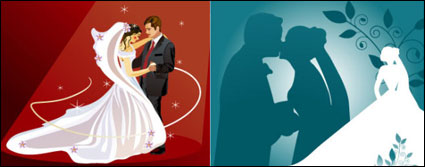 Mari, kiss, la danse, la marie, vecteur groom