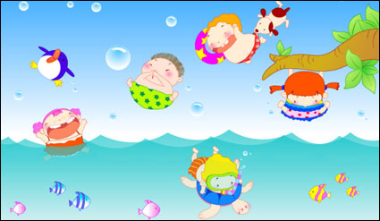 Vecteur de natation pour enfants