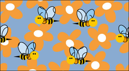 Bee fleurs Vector