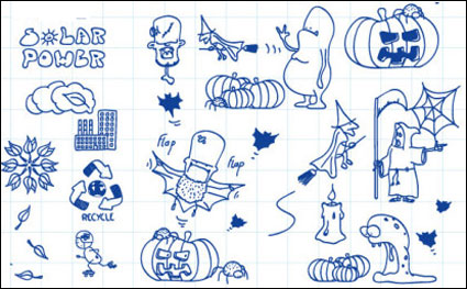 House, feuilles,, patinage, Halloween, citrouilles, araignes, sorcires, des bougies