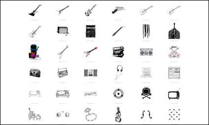 Guitare, haut-parleurs, radio, DJ
