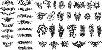 Srie du noir et blanc des lments matriels Vector Design -15 (Totem)
