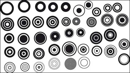 Srie du noir et blanc des lments matriels Vector Design -1 (Simple Round)