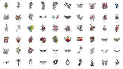 Épes, des dragons, des papillons, des roses, des croix, Phoenix, aigles, vecteur Totem