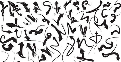 Srie du noir et blanc des lments matriels Vector Design -5 (flche dynamique)