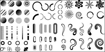 Srie du noir et blanc des lments matriels Vector Design -3 (graphiques simples)