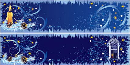 Belles dcorations de Noël bannire matriel Vector