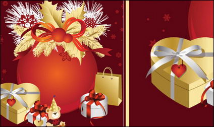 Noël, des rubans, des arcs, vecteur cadeau