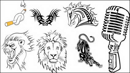 Totem, des tatouages, des cigarettes, cheval, Lionhead, le lopard des vecteurs