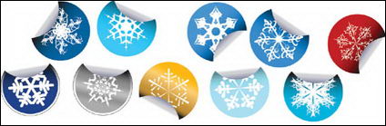 Autocollants Snowflake icône vecteur