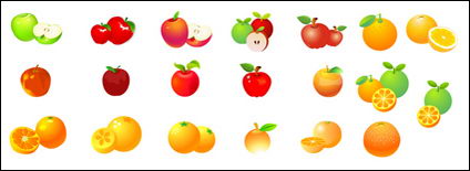 Pommes Oranges Vector