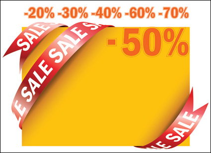 Vente de carte Ribbon Vector