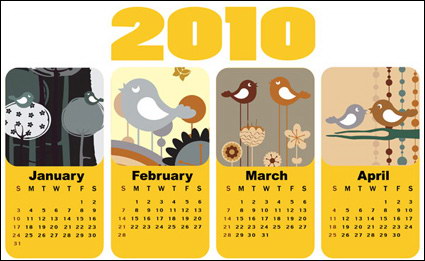 2010 calendar template vecteur