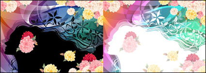 Femme avec des fleurs matriel Vector -5