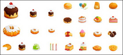 Western-style gâteaux Vector Icons