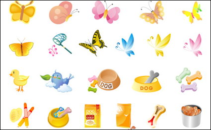 Papillons, les aliments pour animaux de compagnie, du poulet Vector
