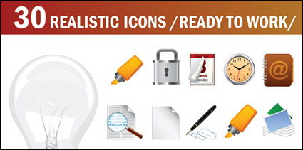 Ampoules, stylo pointer, la corne, une boussole, un microphone, vecteur minuterie